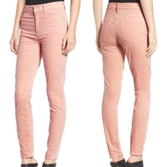 Mother High Waisted Looker Velvet Jeans in Lipstick and Other Stories Size 28 - Picture 1 of 9